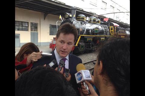 UK Deputy Prime Minister Nick Clegg in Bogata.